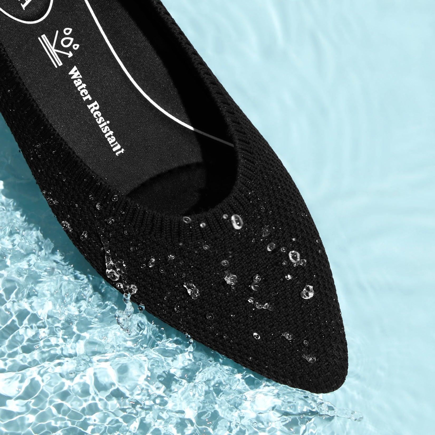 [Aria 5°] Pointed toe, water-repellent, flat shoes
