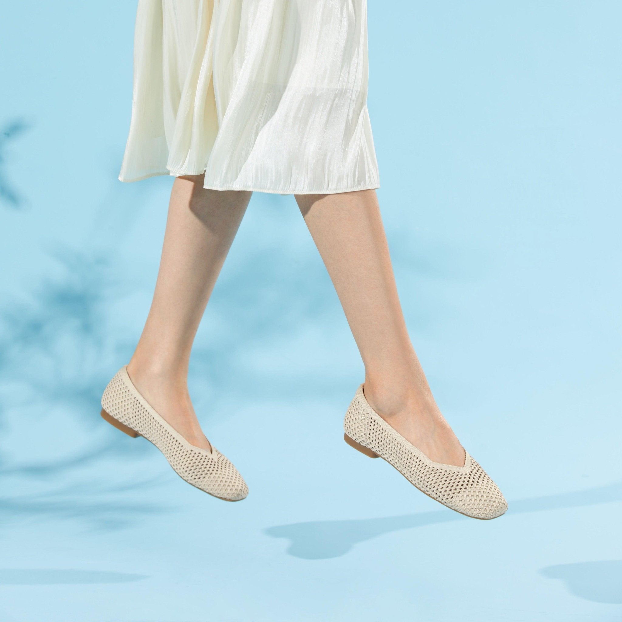 [Margot Mesh] Square toe mesh flat shoes