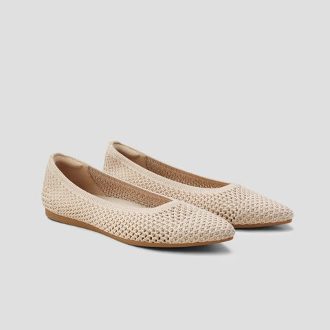[Aria 5° Mesh] Pointed toe mesh flat shoes