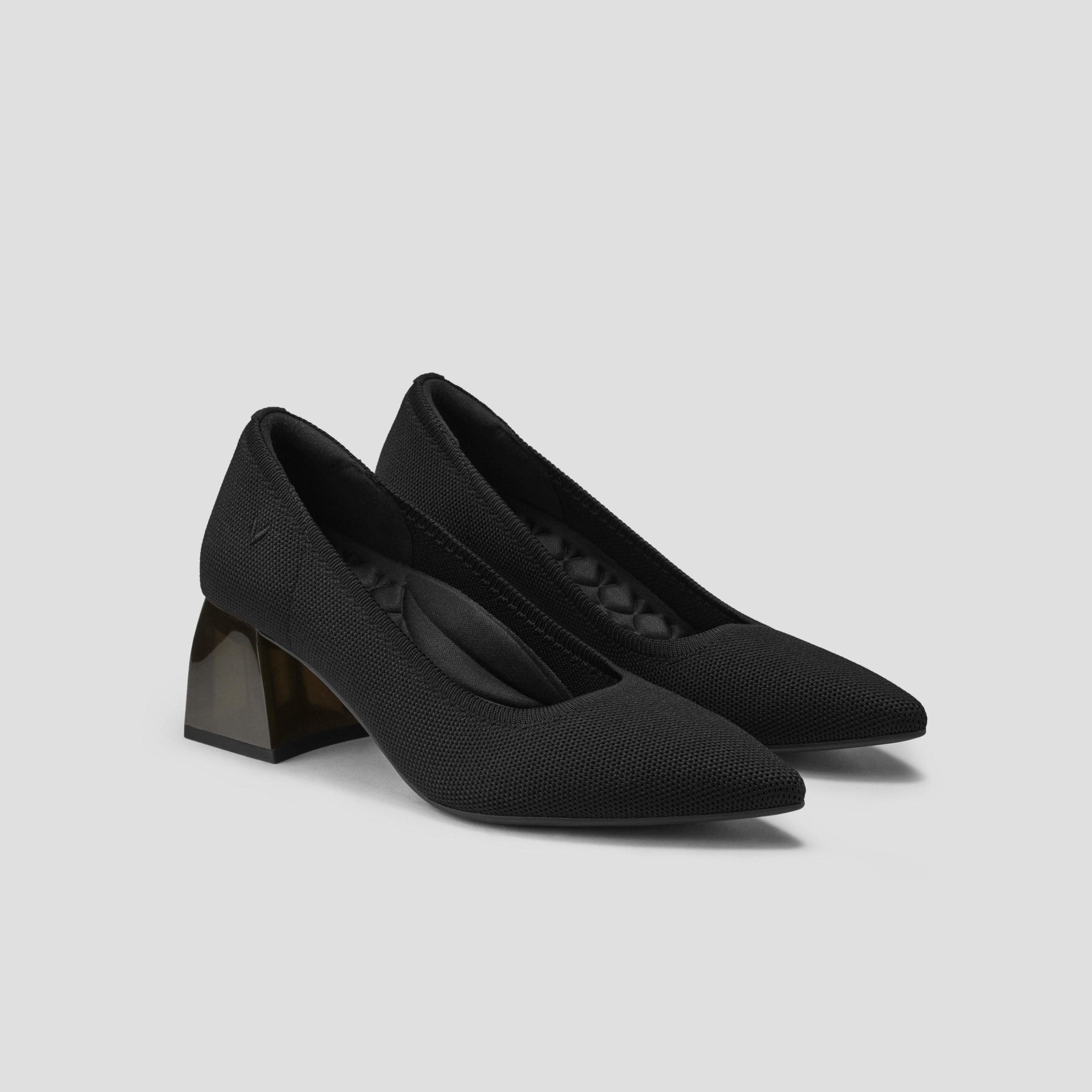 [Aria Block Heel] Pointed toe Chunky Heel Pumps