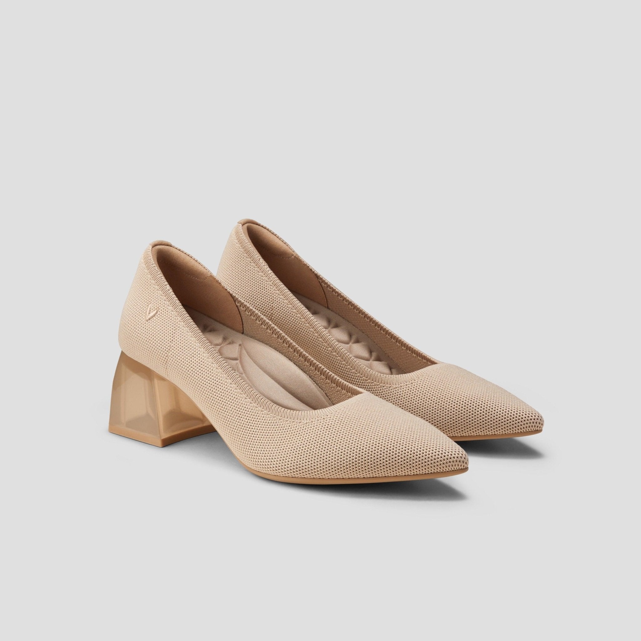 [Aria Block Heel] Pointed toe Chunky Heel Pumps