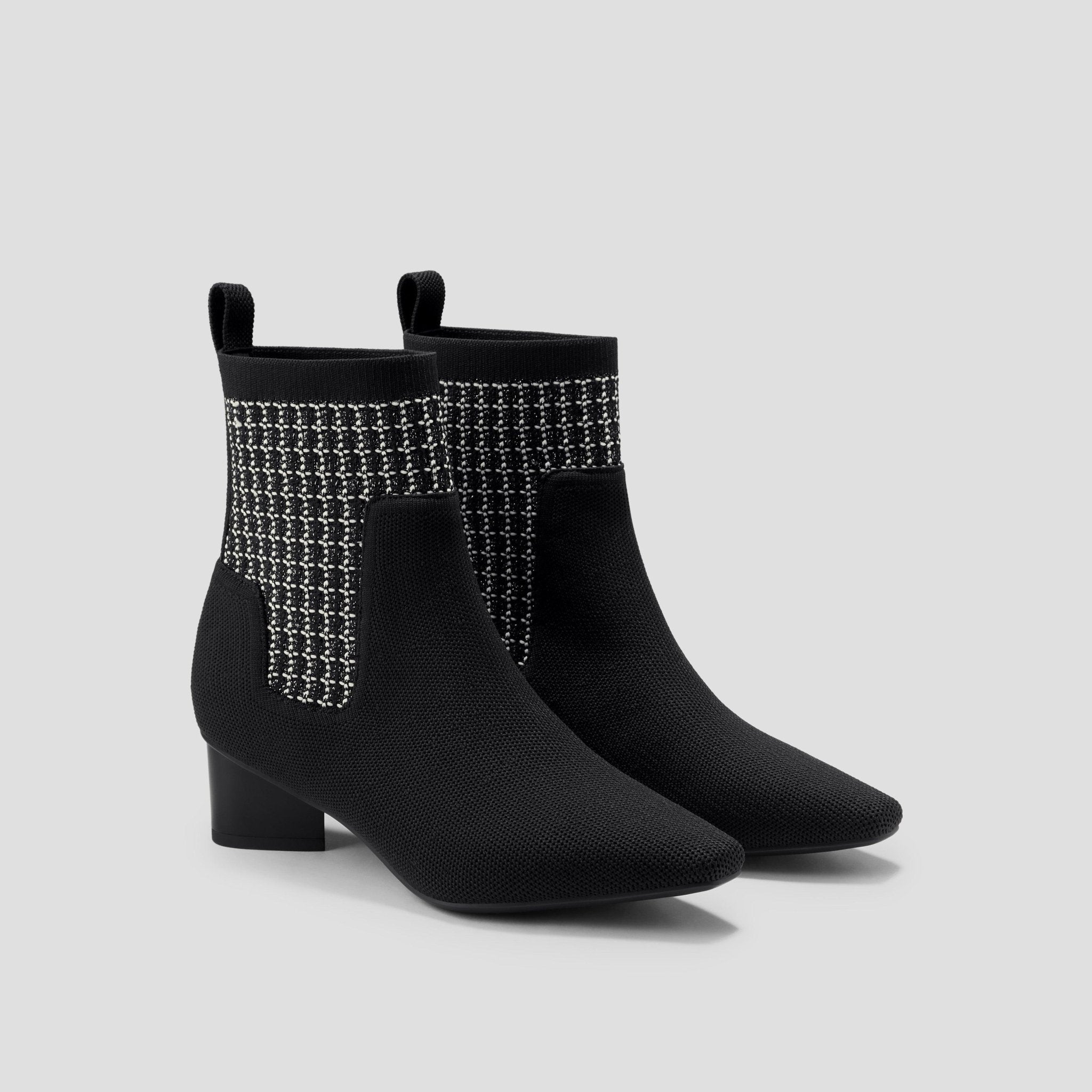 [Theresa] Square toe water-repellent short boots