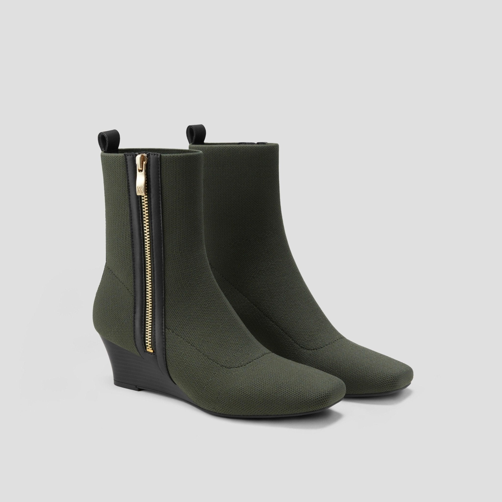 [Micaela] Square toe water-repellent short boots