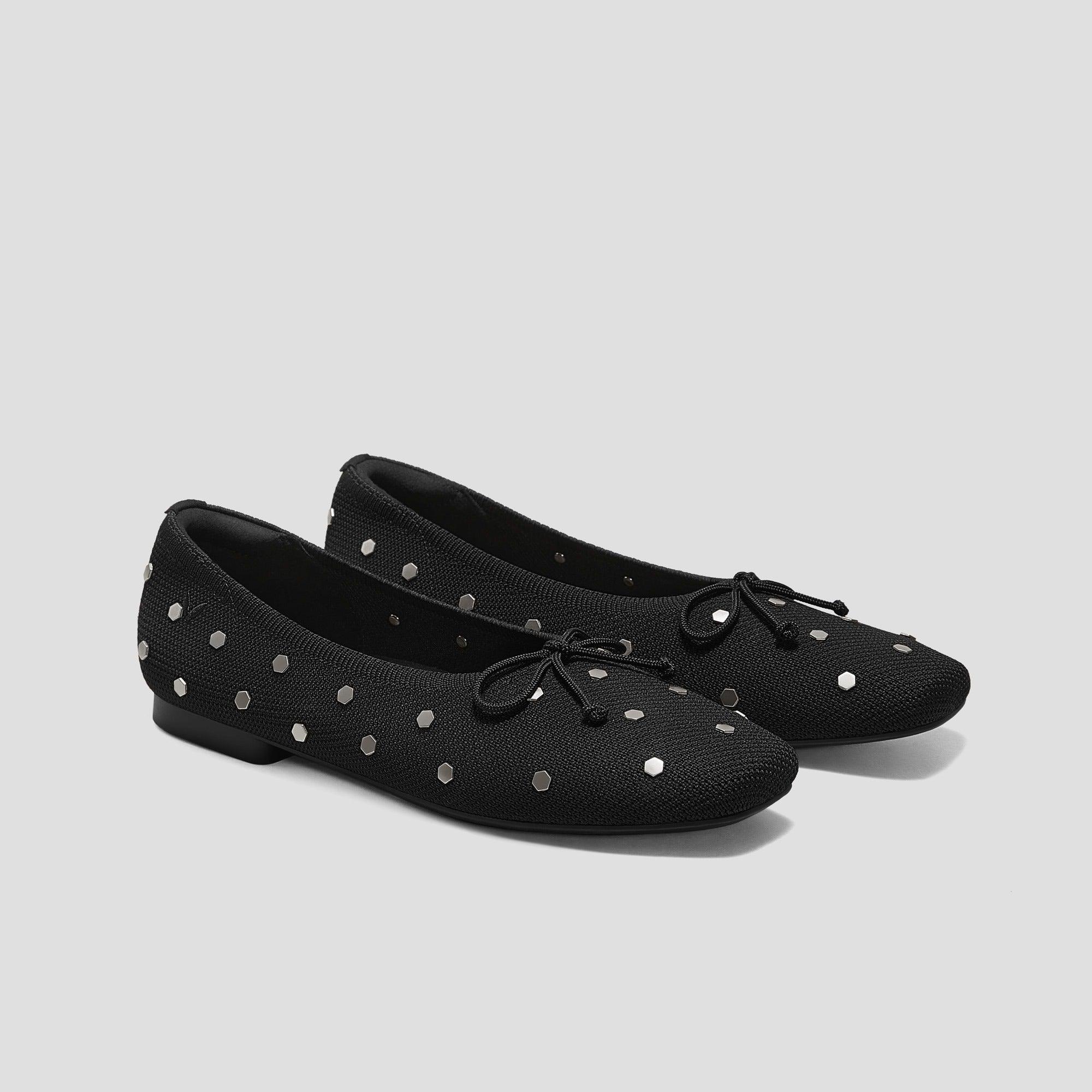 [Margaret] Square toe Bow Ballerina Flat
