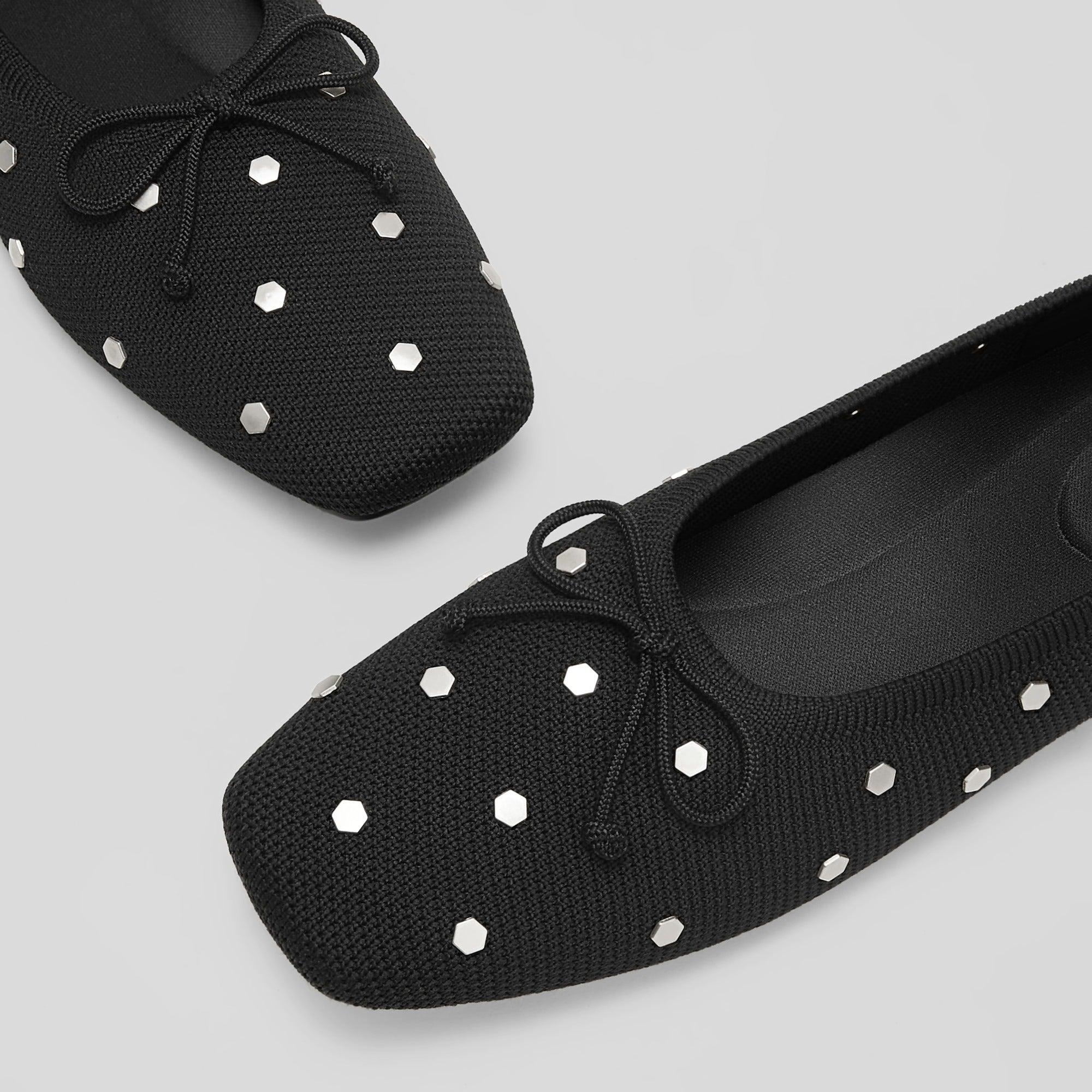 [Margaret] Square toe Bow Ballerina Flat