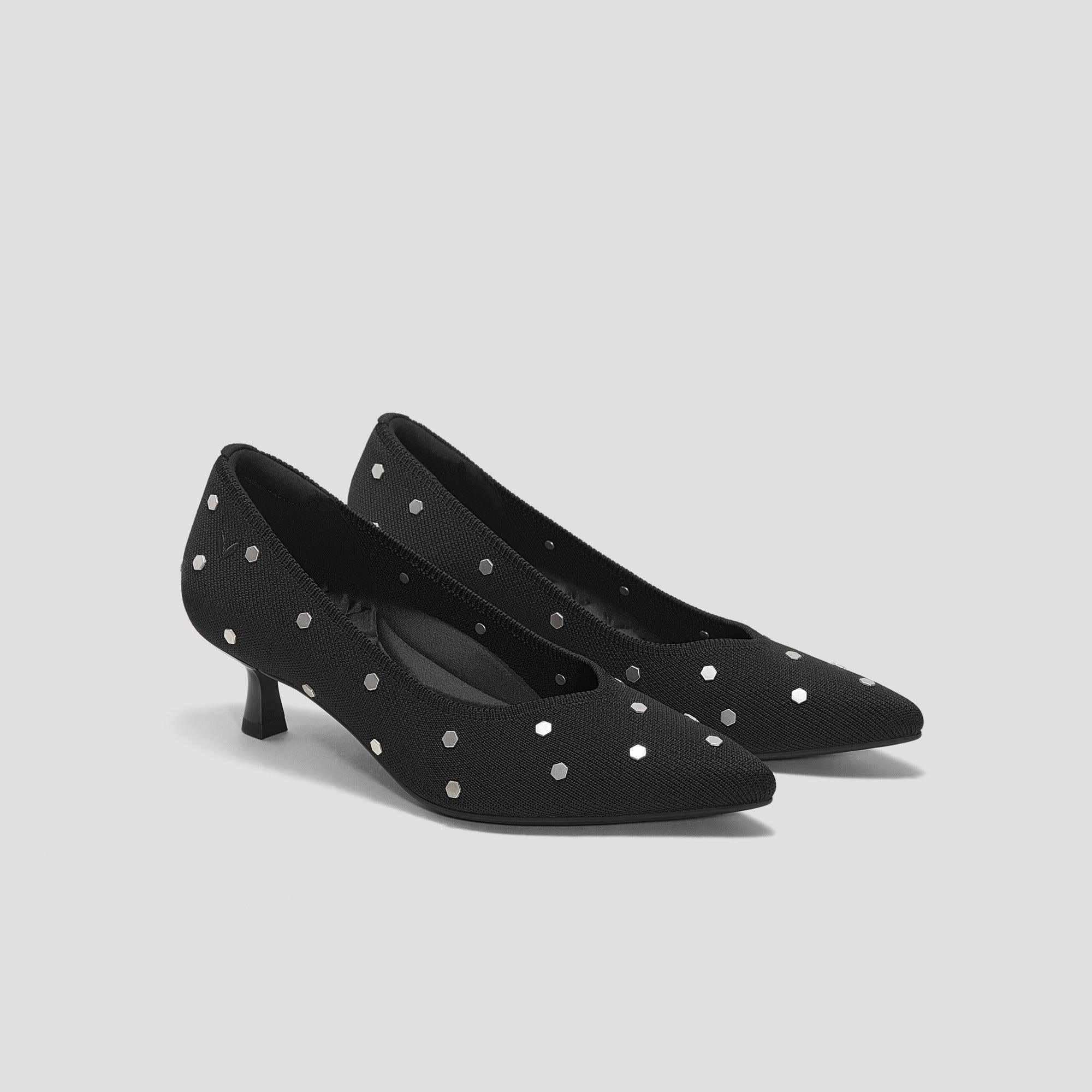 [Scarlett] Pointed toe kitten heel pumps