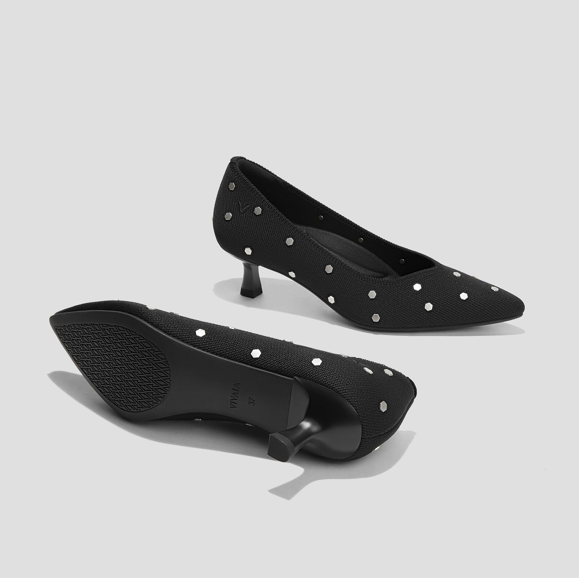 [Scarlett] Pointed toe kitten heel pumps