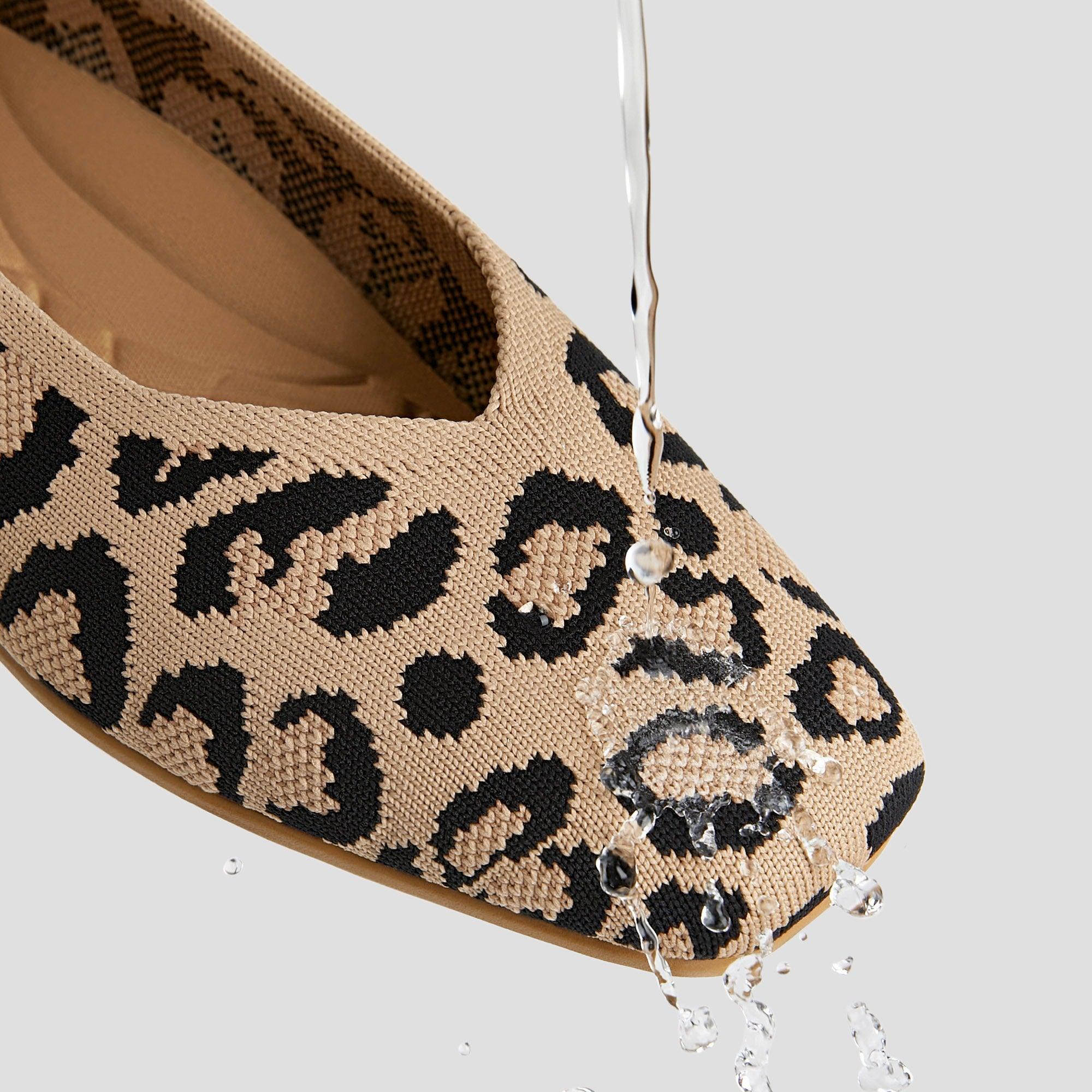 [Margot Walker Super Water Repellent] Square Toe Ultra Lightweight Thick Sole Flat Shoes