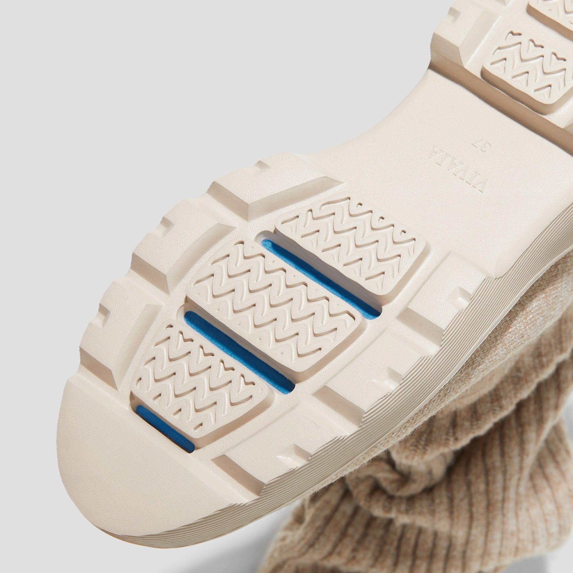 [Eduarda] ラウンドトゥ 撥水加工 ニーハイ プラットフォーム チャンキー ウェッジブーツ