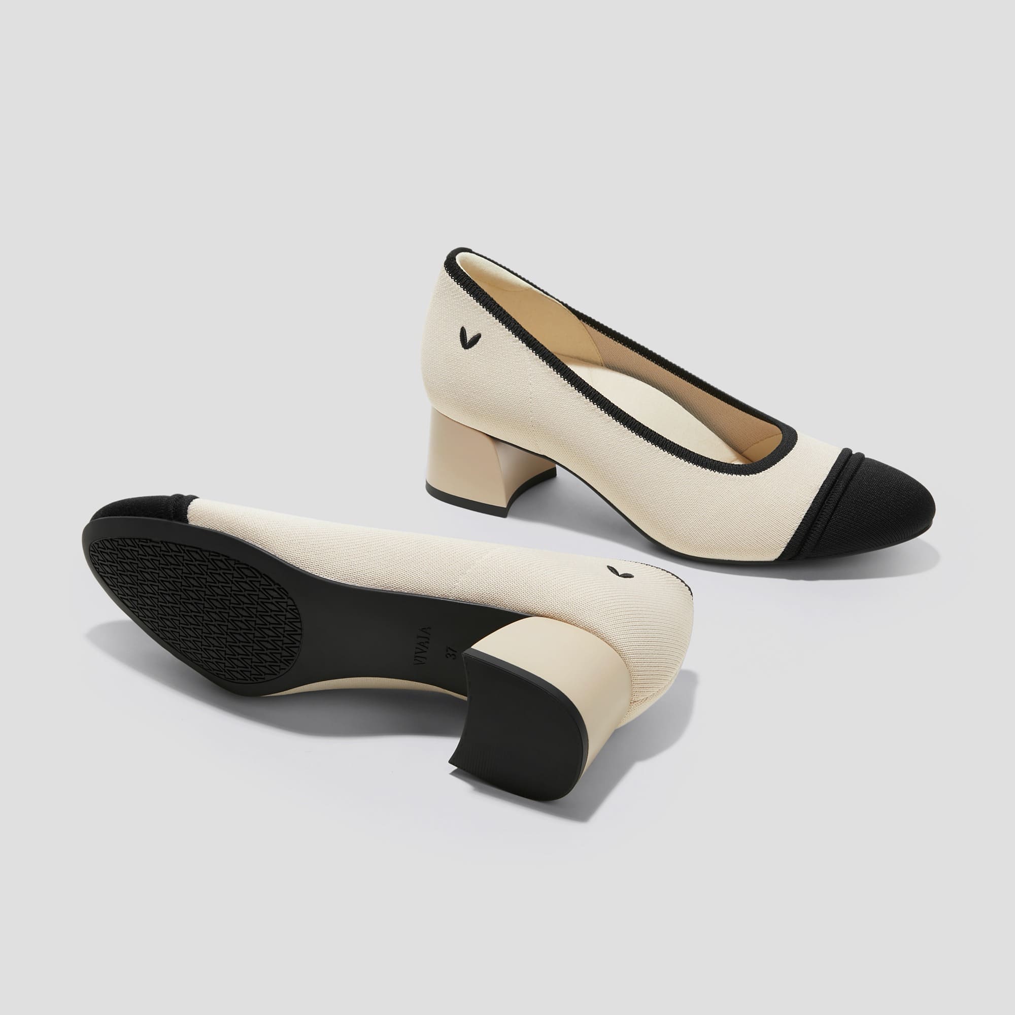 [Julie Arch Pro] Round toe Chunky Heel Pumps