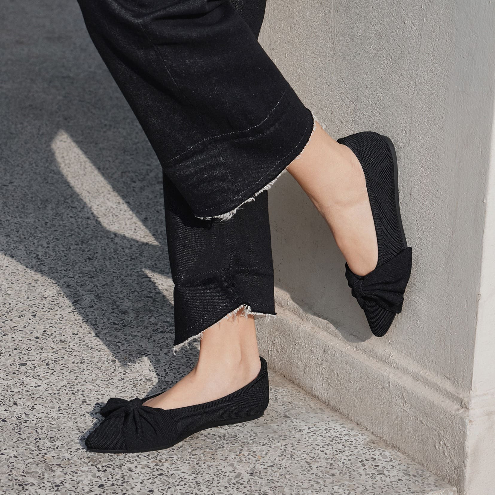 [Azura] Pointed toe with ribbon flat