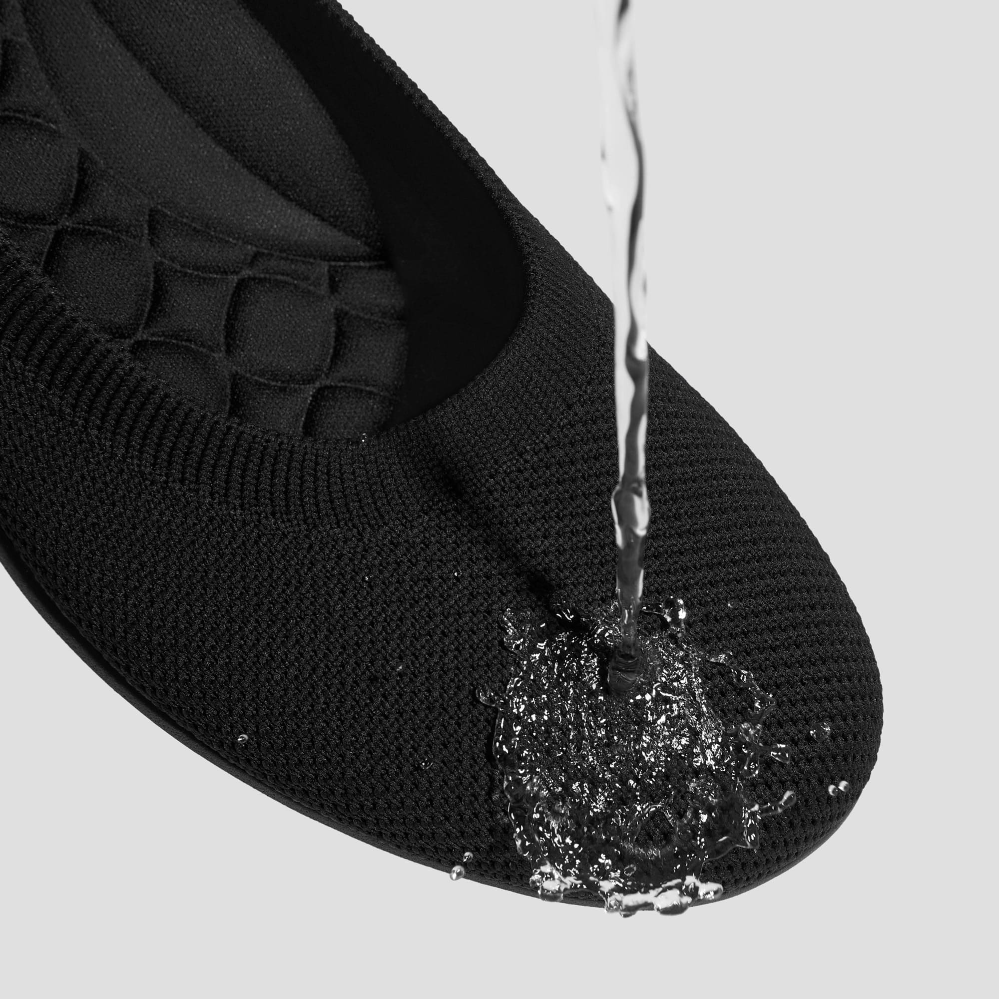 [Claire Walker Super Water Repellent] Round Toe Ultra Lightweight Thick Sole Flat Shoes