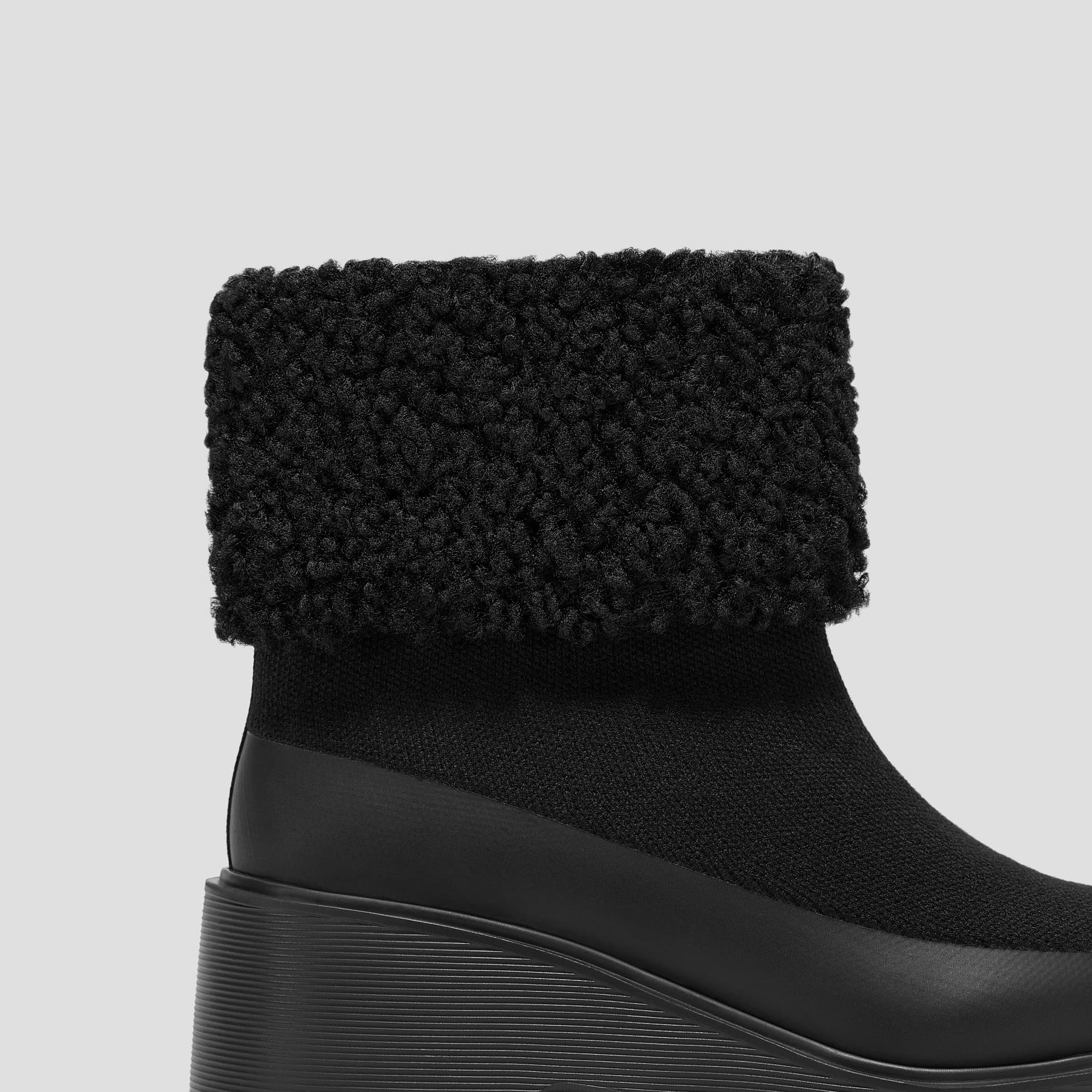 [Elaine] フォー・ファー プラットフォーム チャンキー ウェッジブーツ