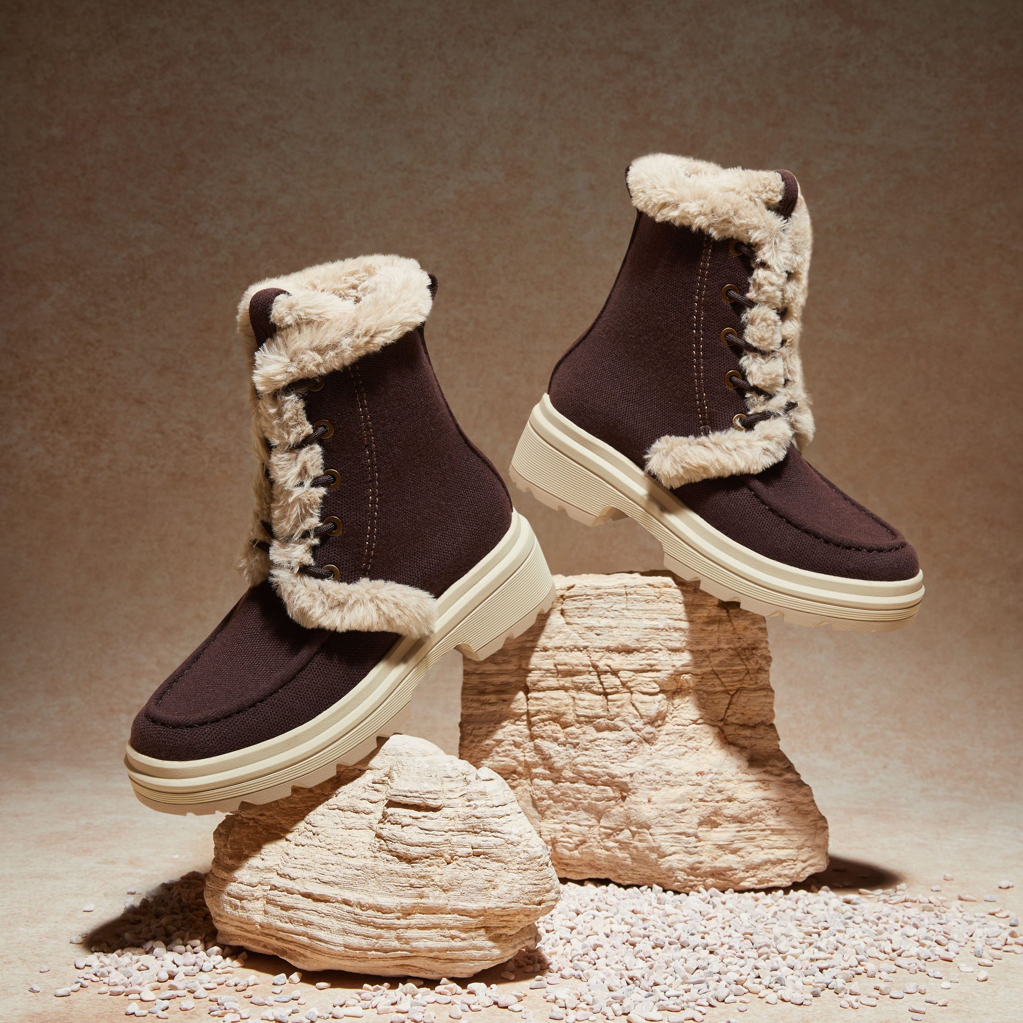 [Terry] ラウンドトゥ 撥水加工 軽量保温ブーツ