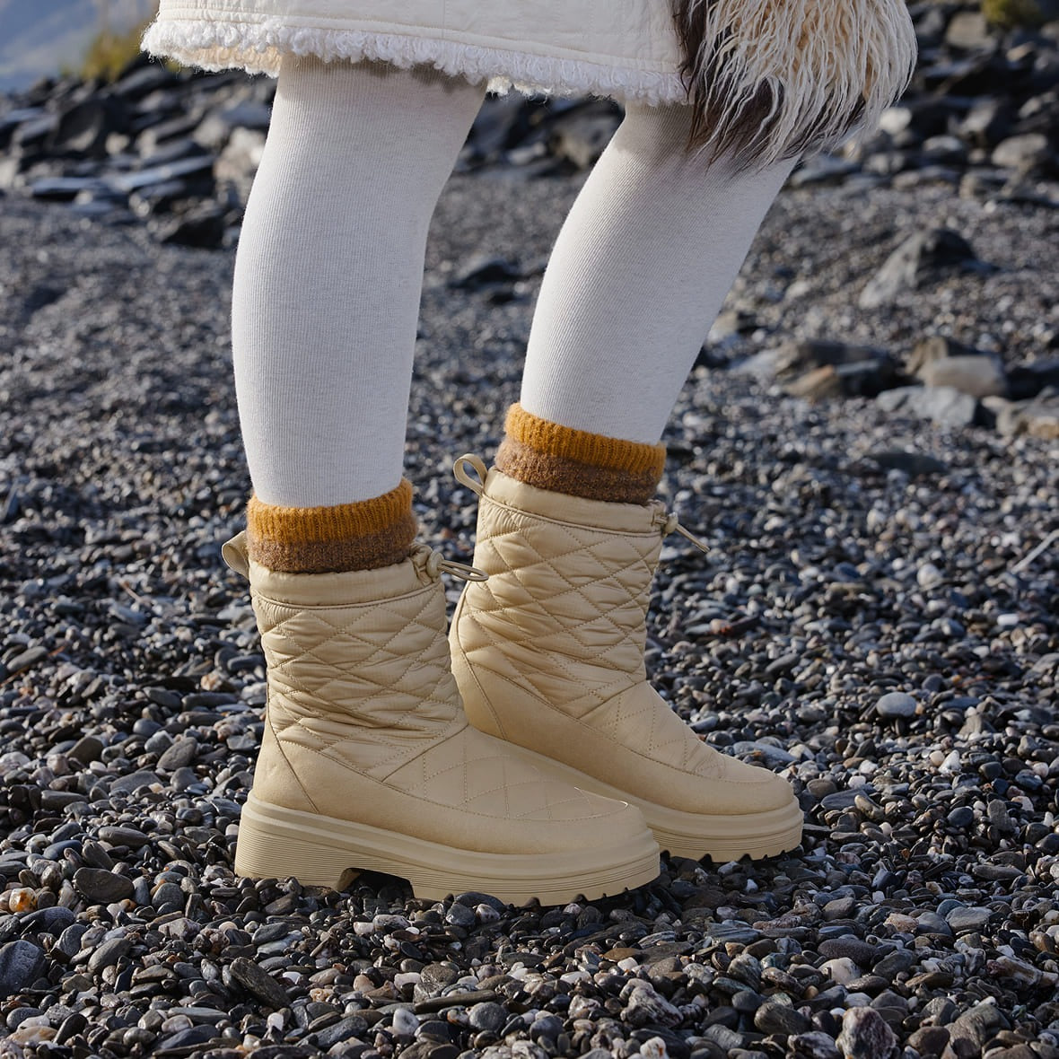 [Theo]防水 キルティングウォームブーツ