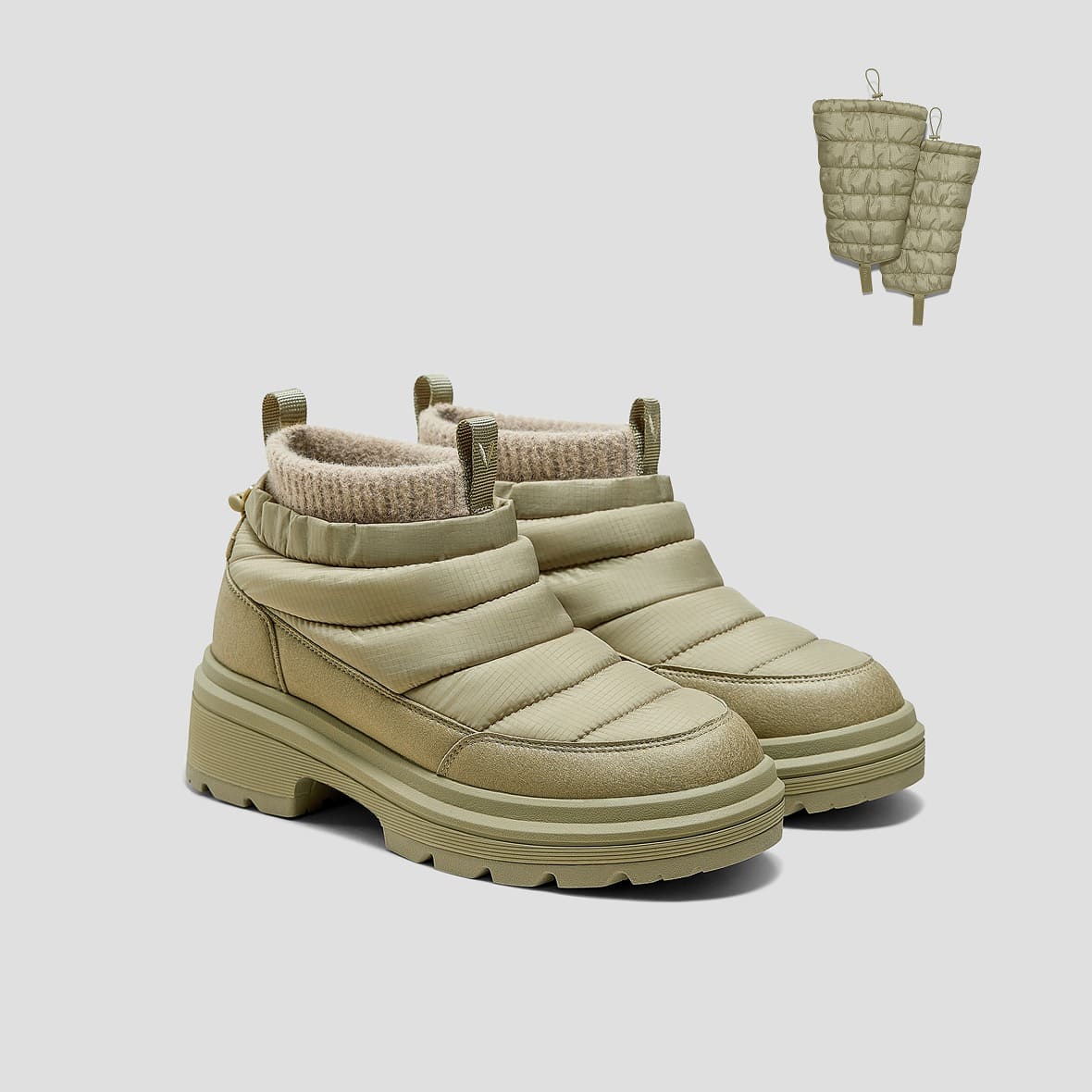 [Tyler セット] 防水 PufferTherm(パフサーム)アンクルブーツ + レッグウォーマー