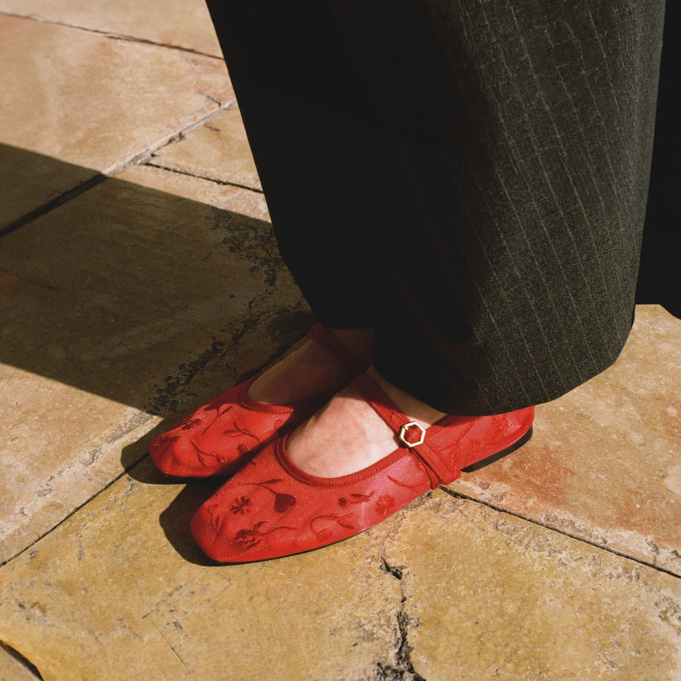 [Margot™ Mary Jane] 常設店限定販売・バレンタイン限定 スクエアトゥ メリージェーン フラットシューズ