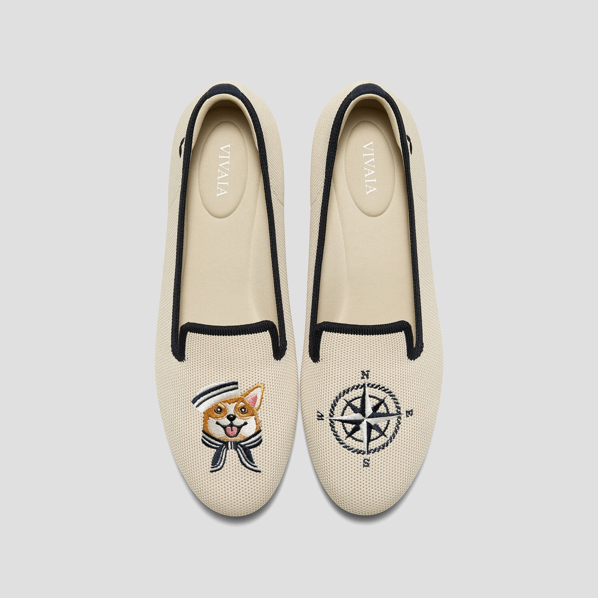 [Audrey] ラウンドトゥ アニマル刺繍 ローファー
