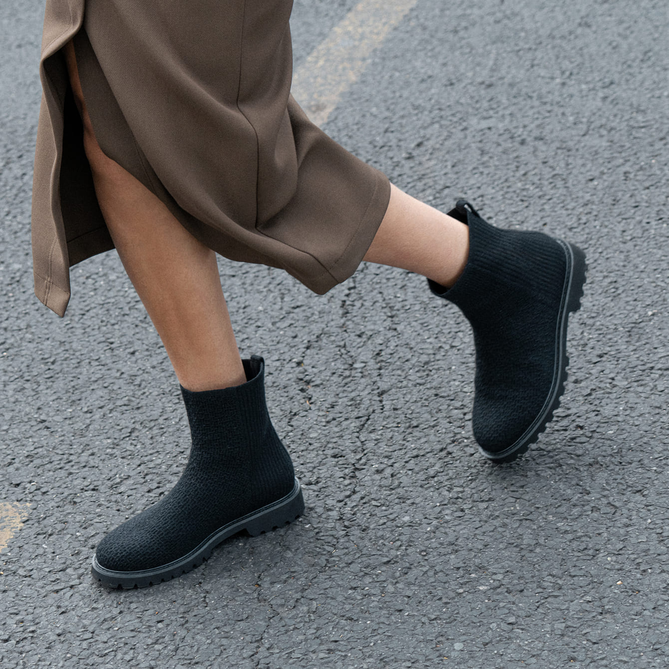 [Freja] ラウンドトゥ 撥水加工 ウール入り ショートブーツ