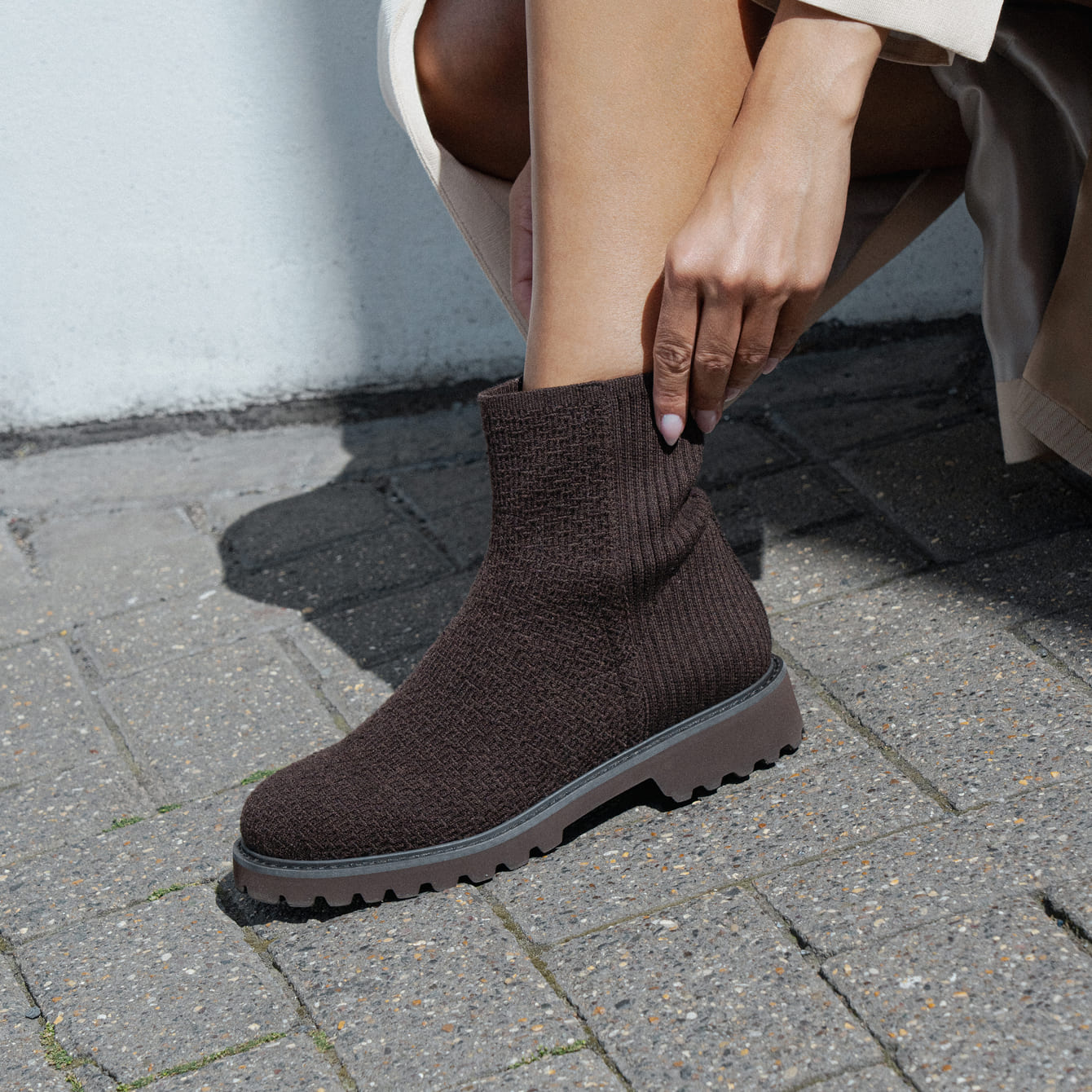 [Freja] ラウンドトゥ 撥水加工 ウール入り ショートブーツ