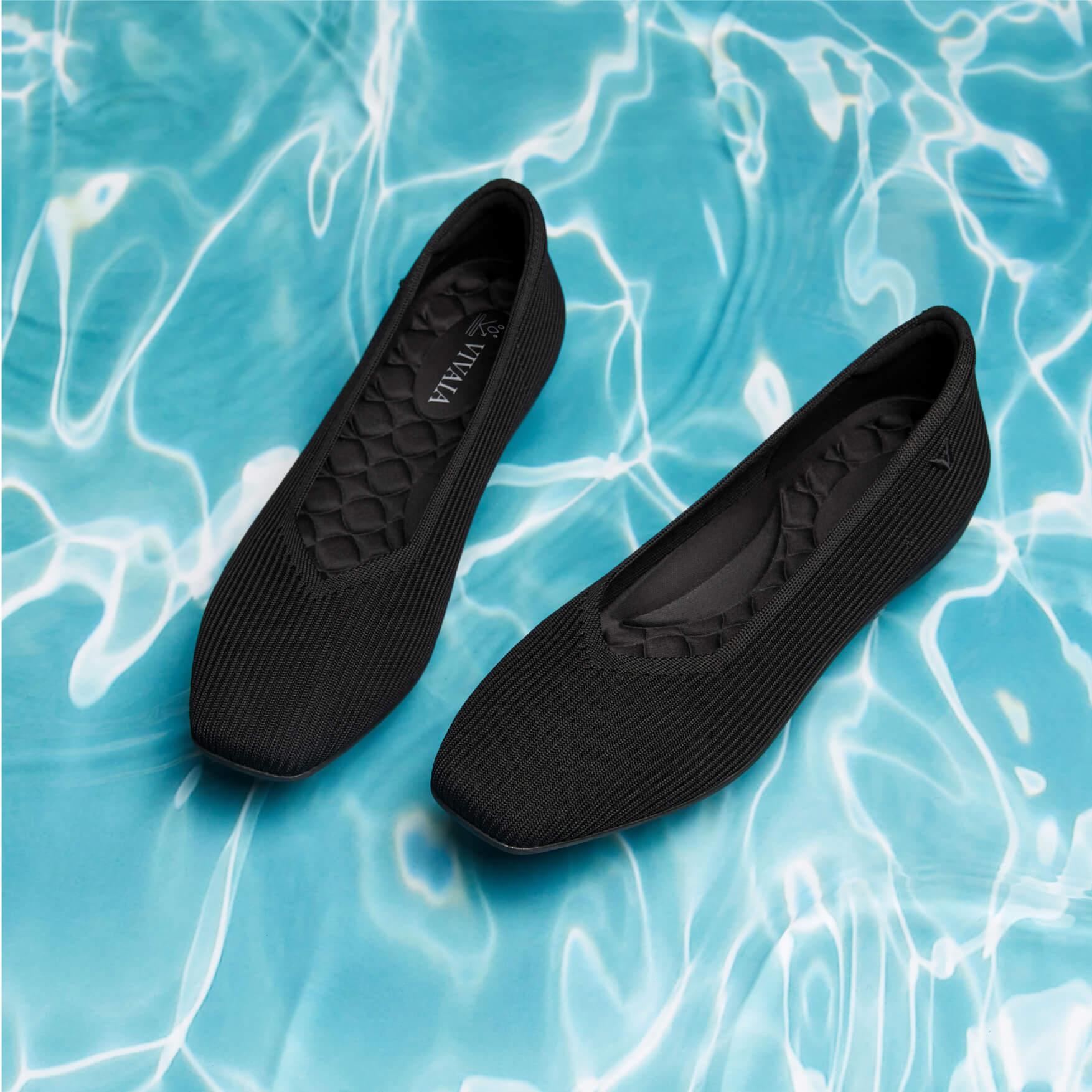 [Margot Walker Super Water Repellent] Square Toe Extra Wide (Compatible with up to 5E) Ultra-lightweight Thick Sole Flat Shoes