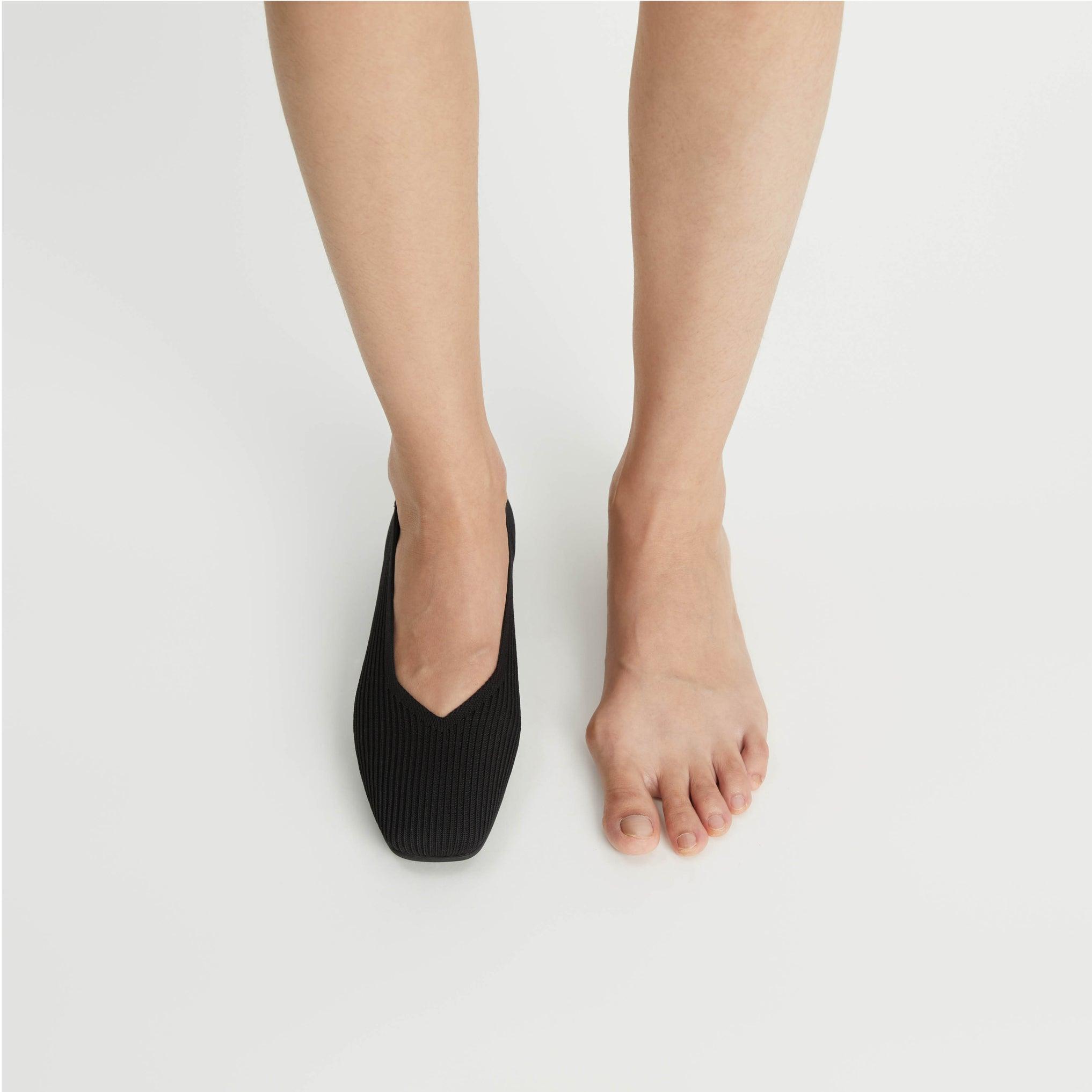 [Margot Walker Super Water Repellent] Square Toe Extra Wide (Compatible with up to 5E) Ultra-lightweight Thick Sole Flat Shoes