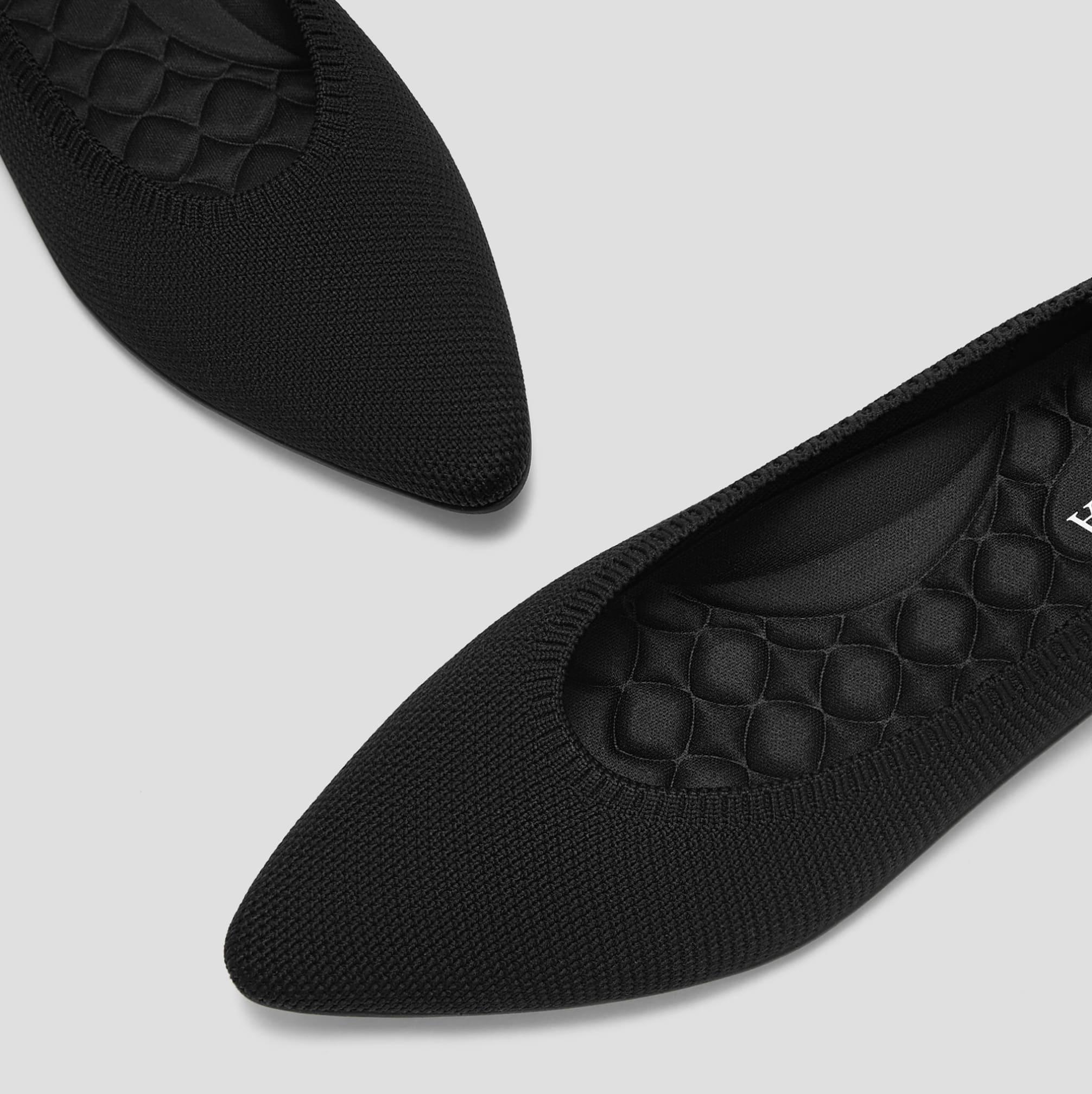[Aria Walker Super Water Repellent] Pointed Toe Ultra-Lightweight Thick Sole Flat Shoes