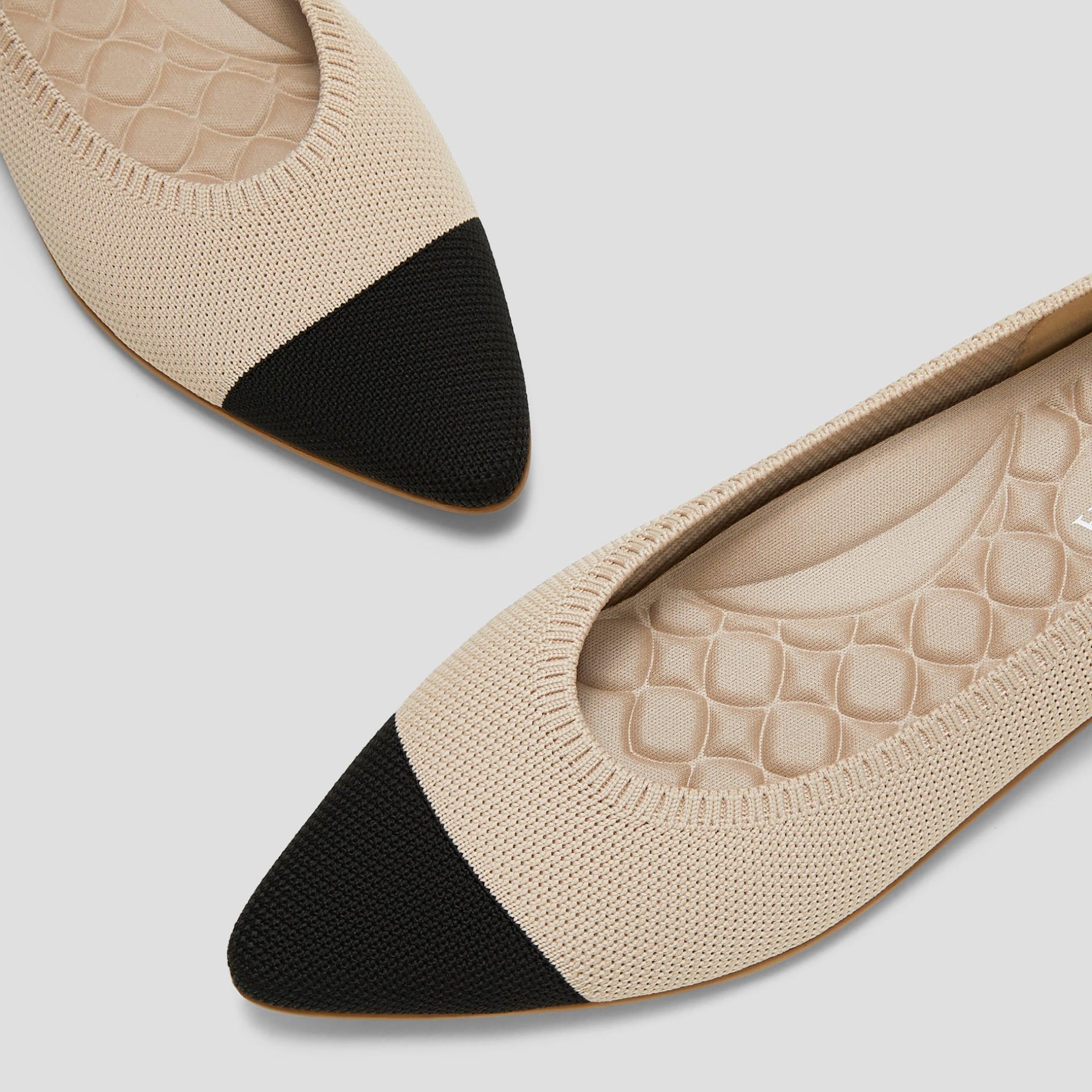 [Aria Walker Super Water Repellent] Pointed Toe Ultra-Lightweight Thick Sole Flat Shoes