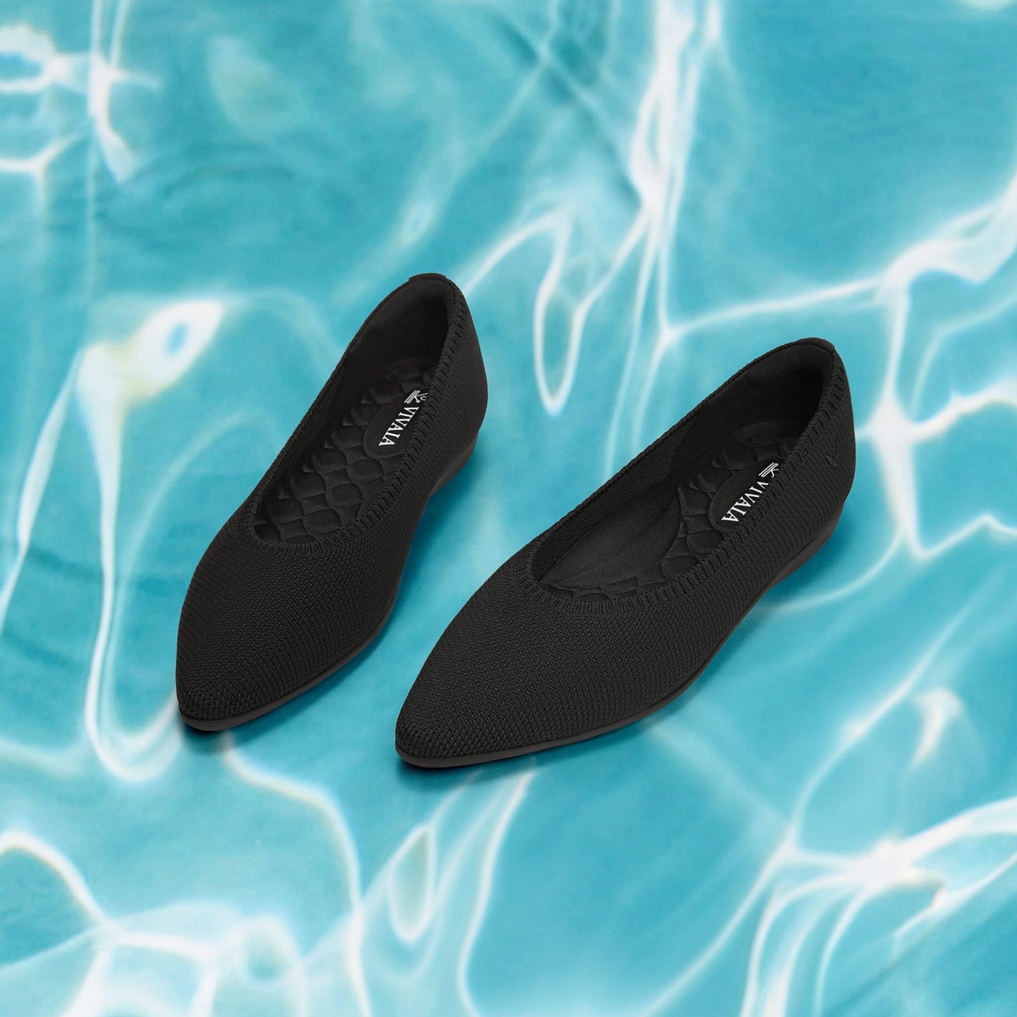 [Aria Walker Super Water Repellent] Pointed Toe Ultra-Lightweight Thick Sole Flat Shoes