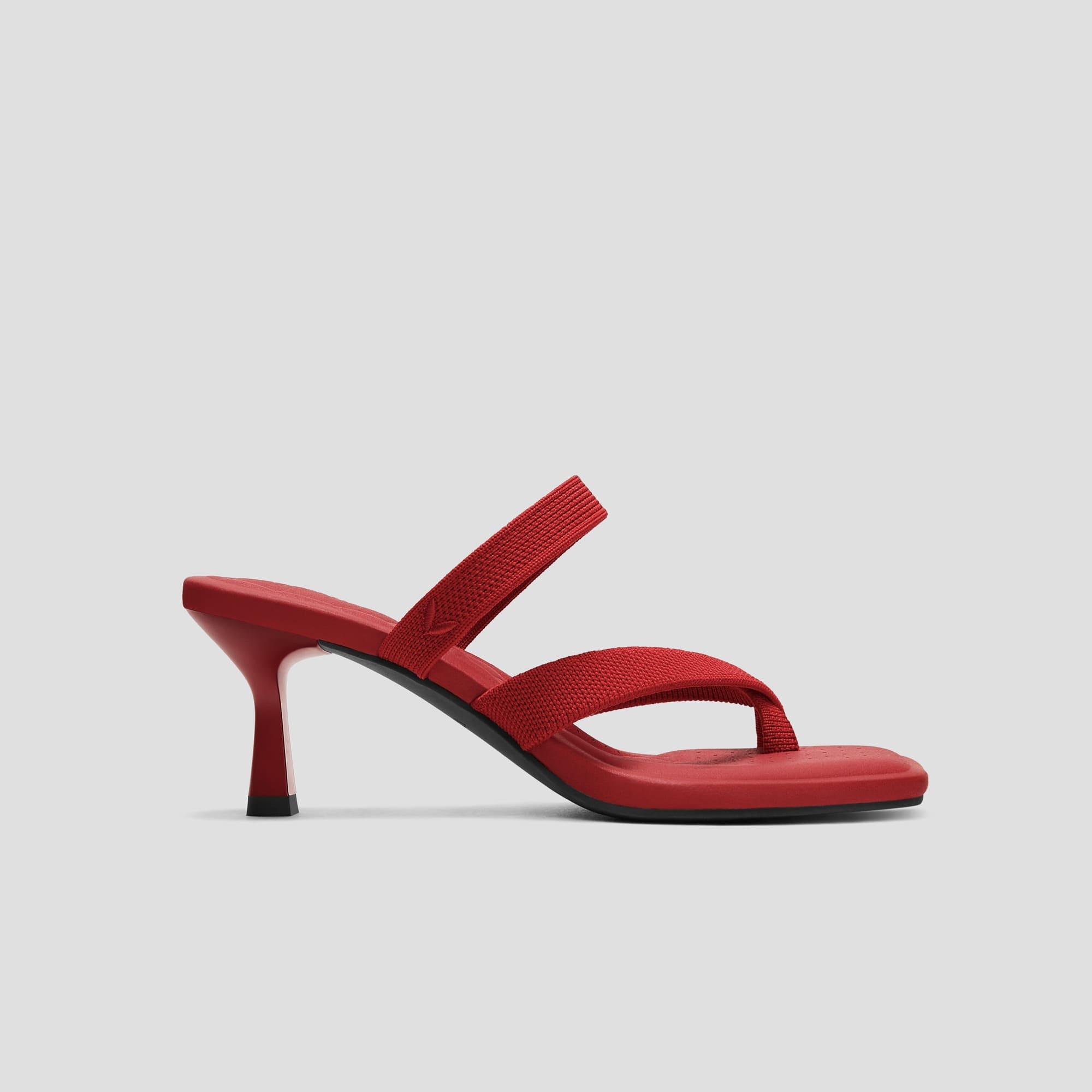 [Alina] Square toe kitten heel strappy sandals