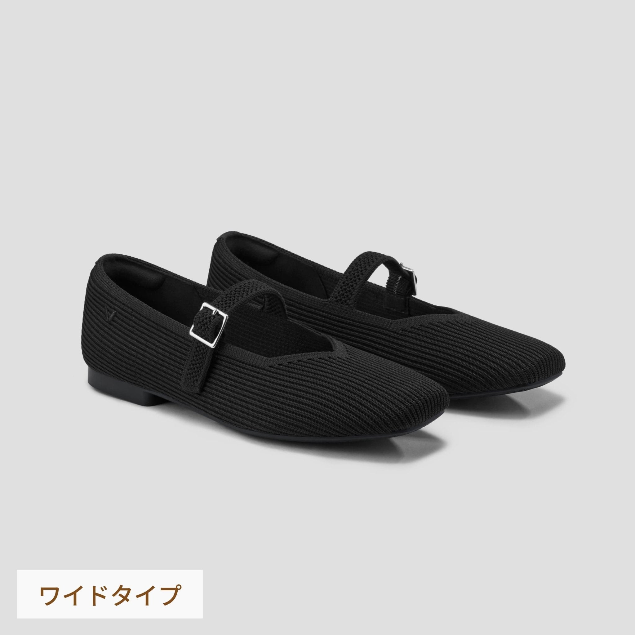 [Margot Mary-Jane] Square toe extra wide (up to 5E) Mary Jane flat shoes