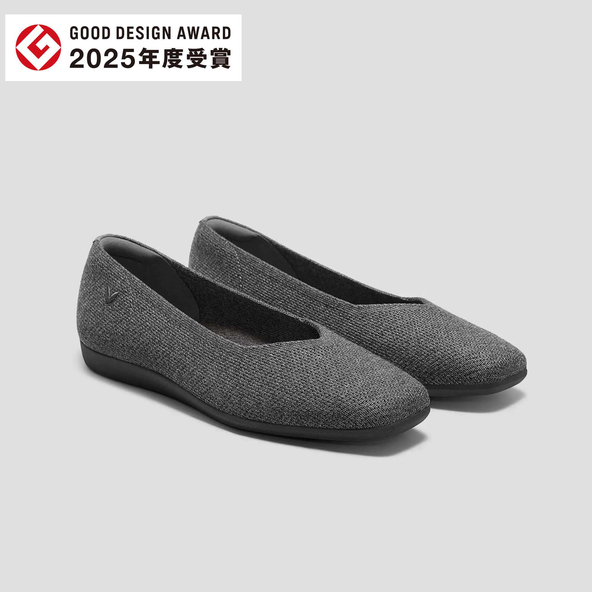 [Margot Walker Super Water Repellent] Square Toe Ultra Lightweight Thick Sole Flat Shoes