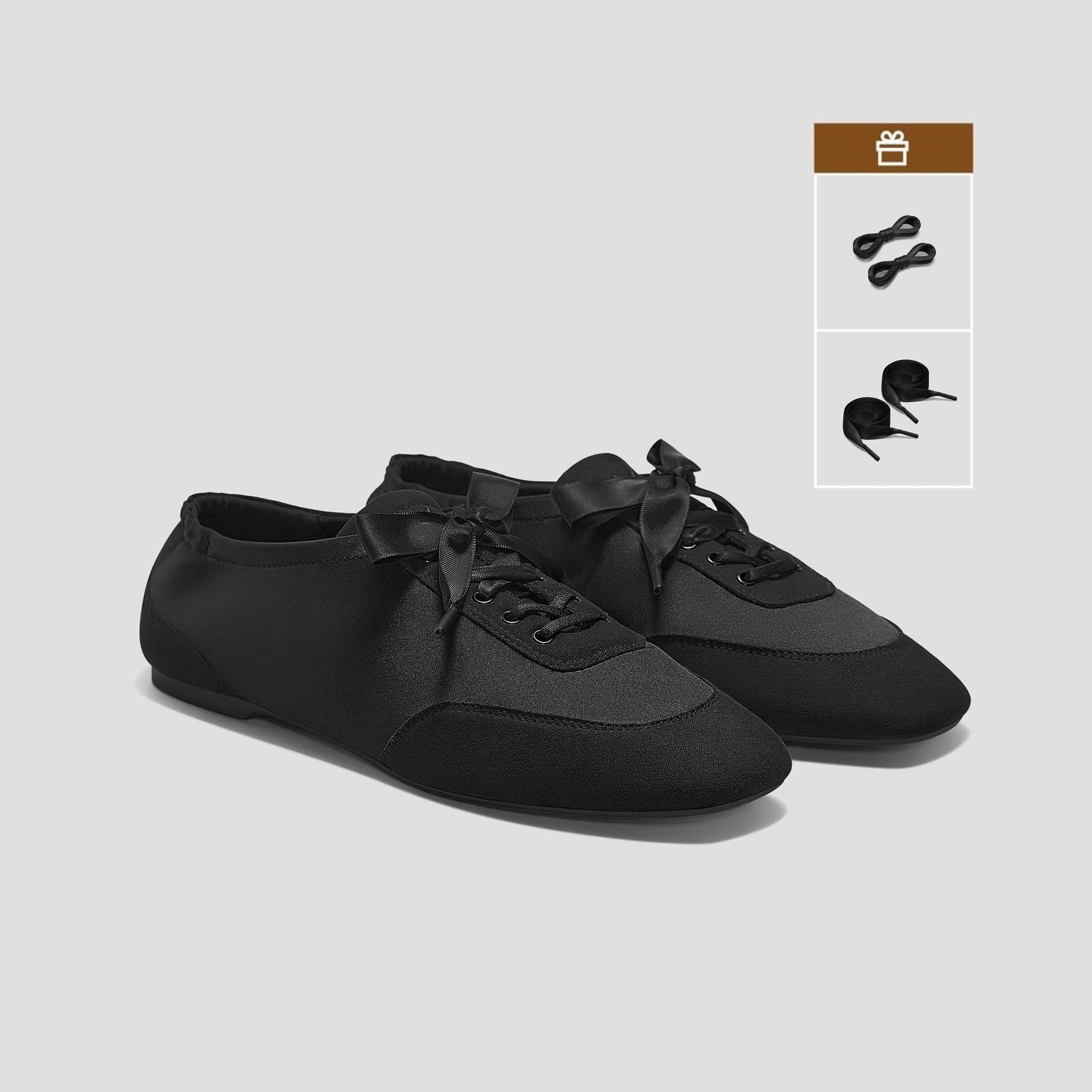 [Cristina] Lace-up Satin Sneaker Lina