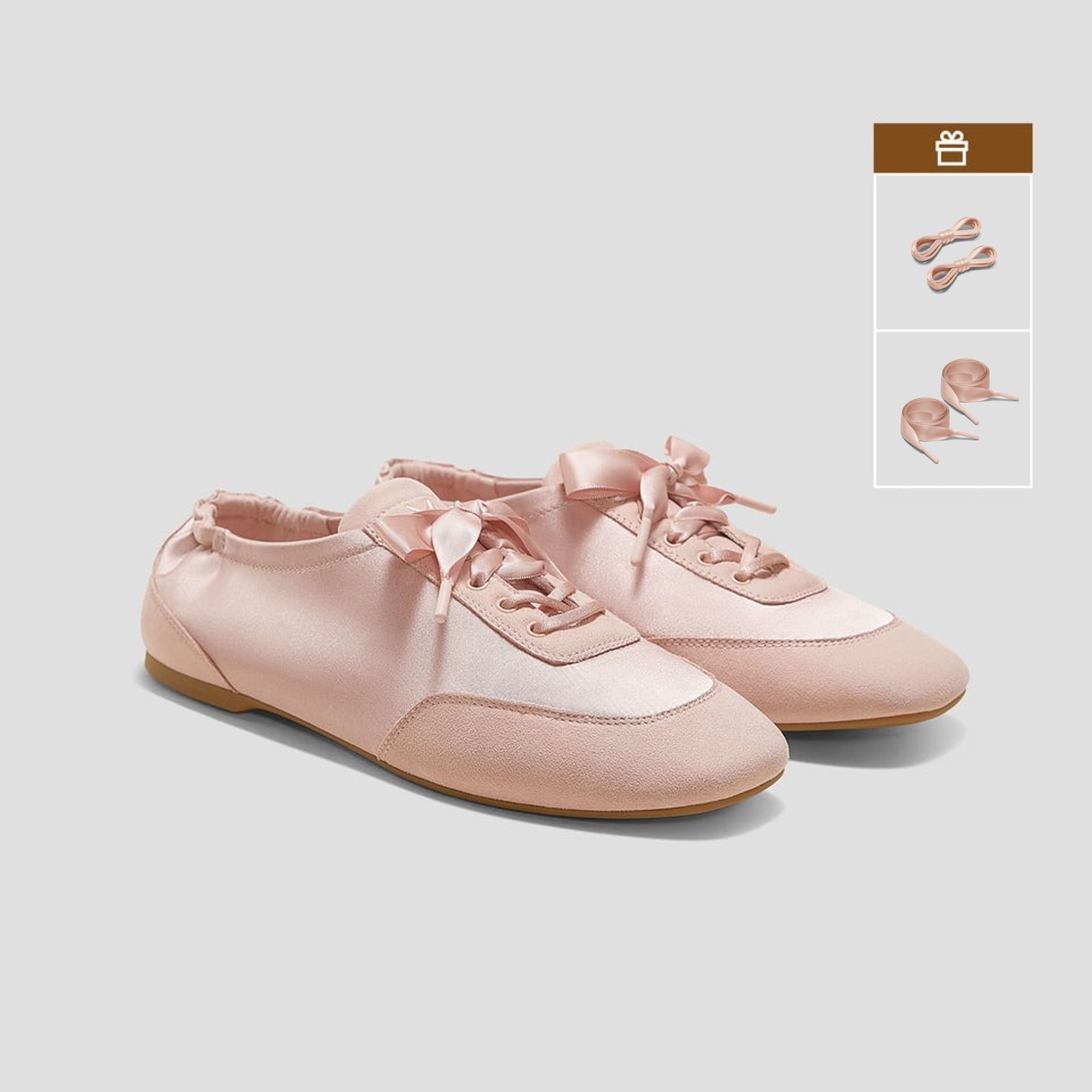 [Cristina] Lace-up Satin Sneaker Lina