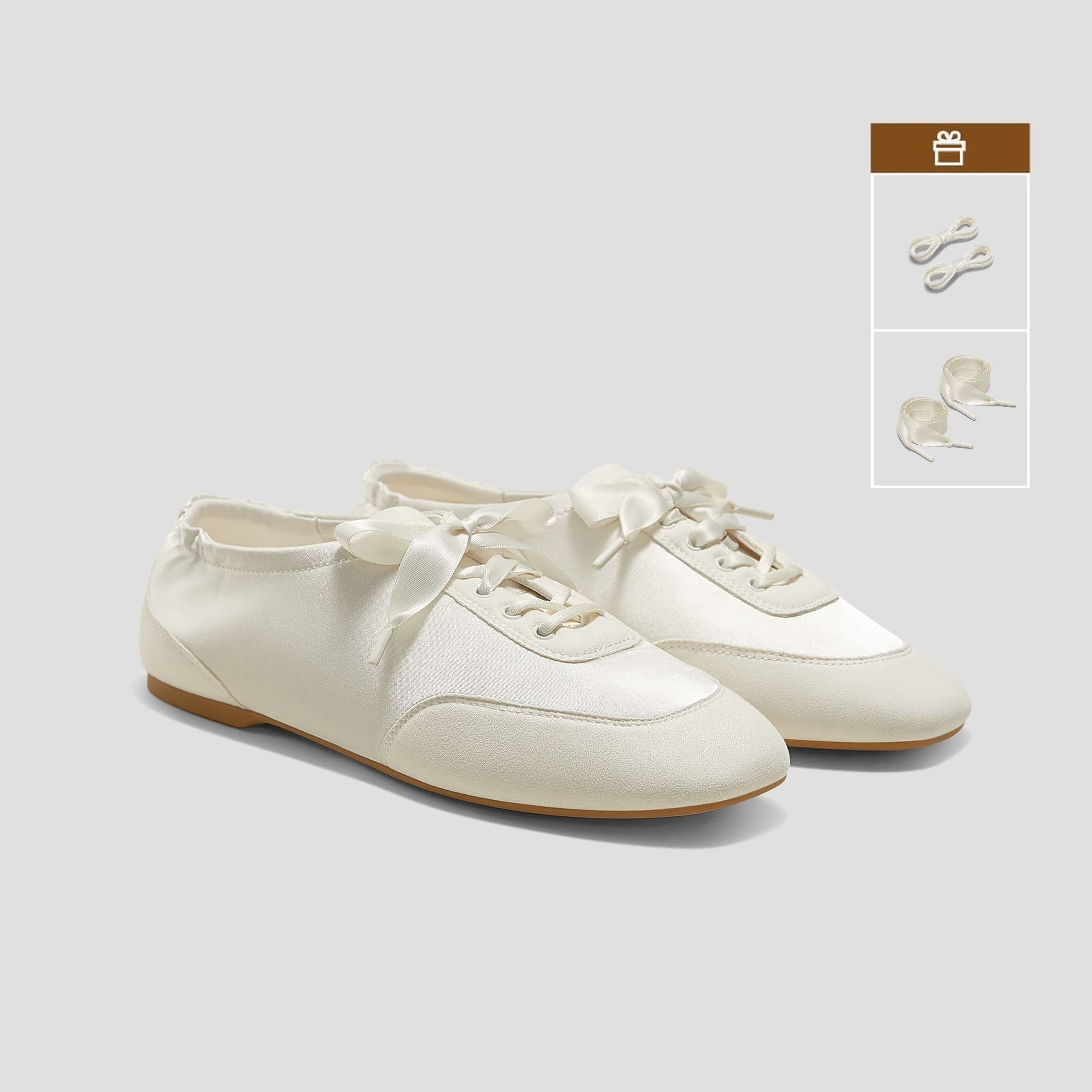 [Cristina] Lace-up Satin Sneaker Lina