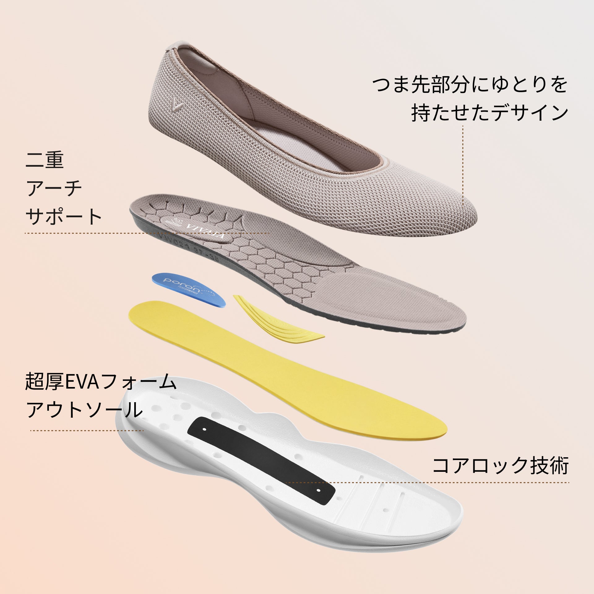 [Walker Pro Izabel] Water-repellent round toe sneakers, flat