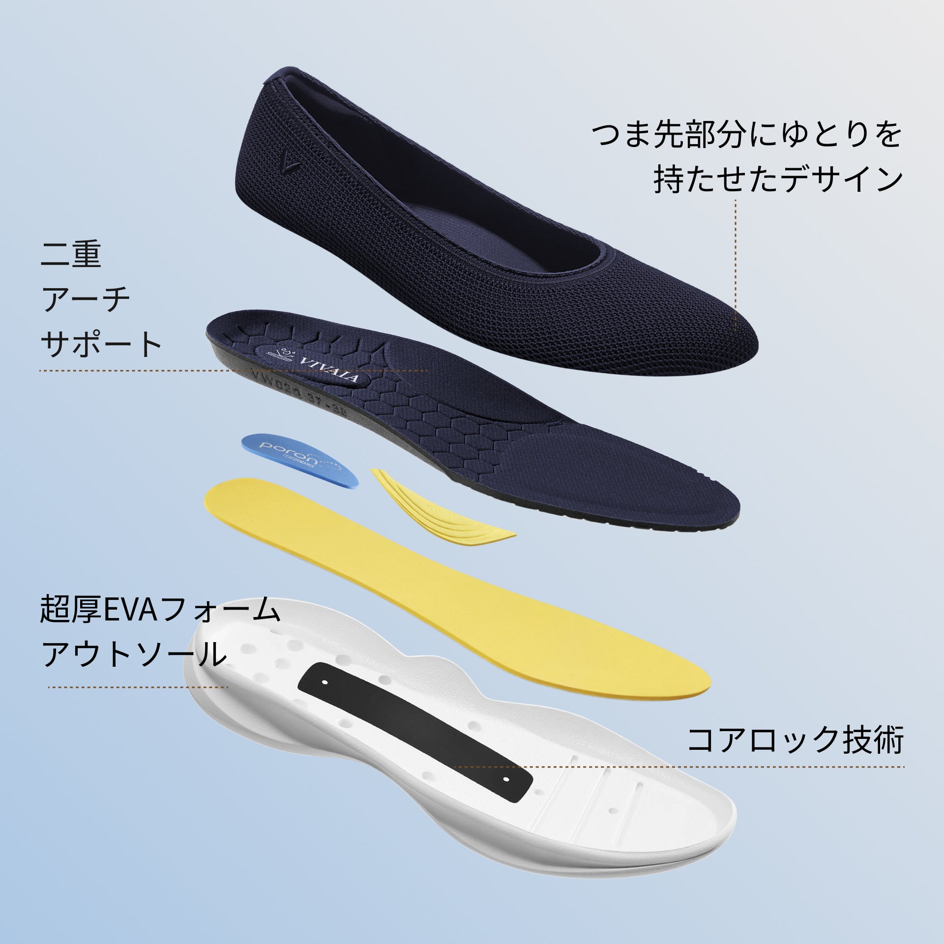 [Walker Pro Izabel] Water-repellent round toe sneakers, flat