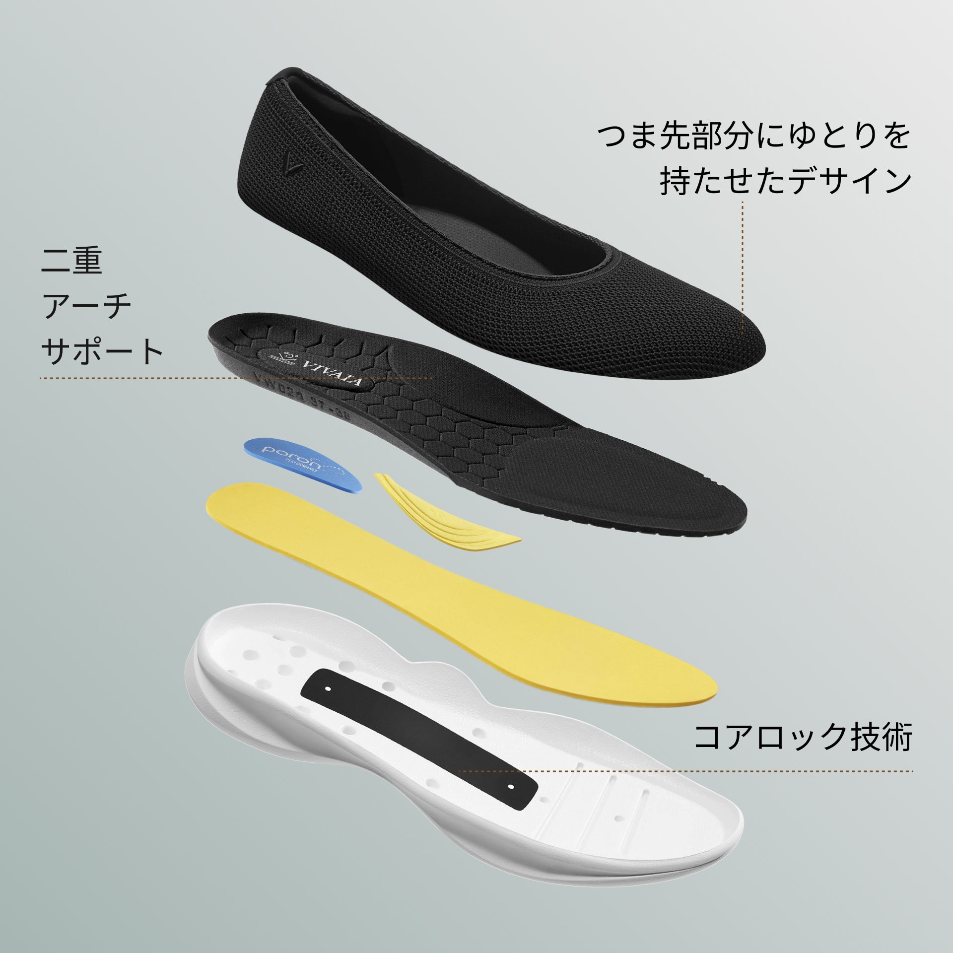 [Walker Pro Izabel] Water-repellent round toe sneakers, flat
