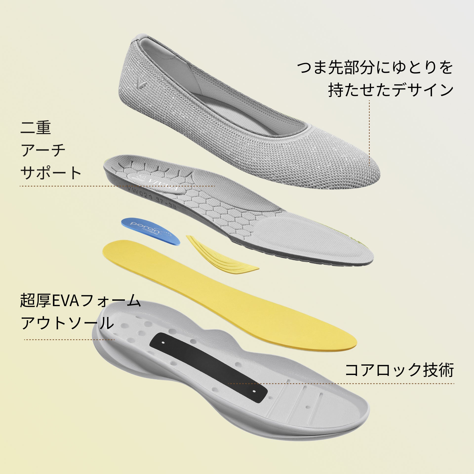 [Walker Pro Izabel] Water-repellent round toe sneakers, flat