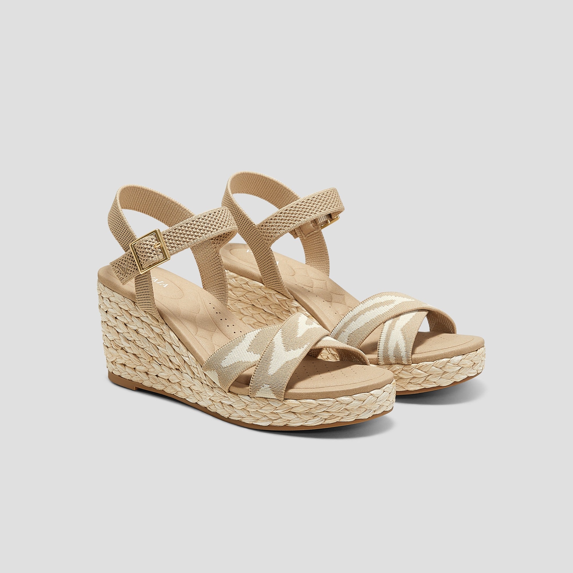 [Sally Pro] Round toe wedge heel sandals