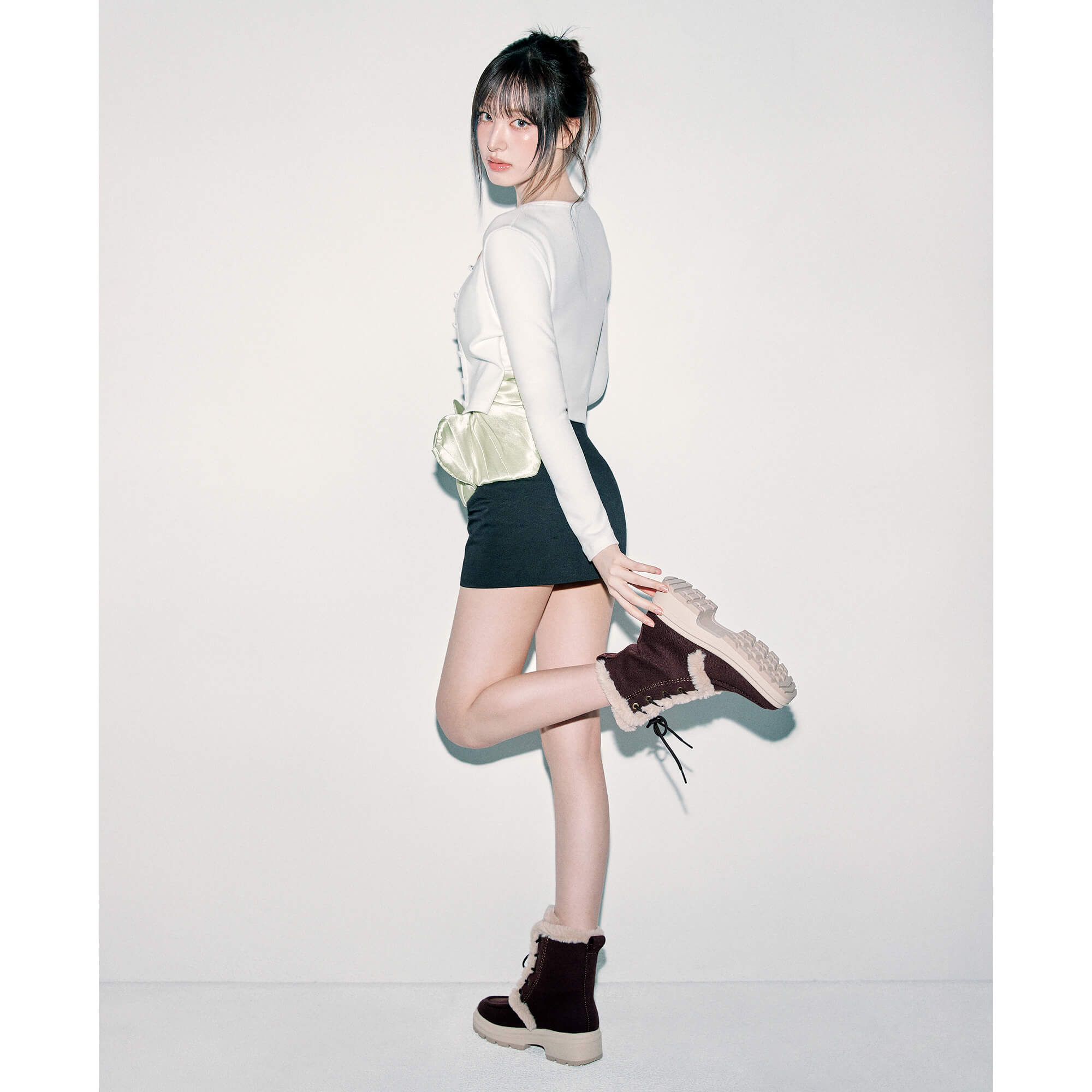 [Terry] ラウンドトゥ 撥水加工 軽量保温ブーツ